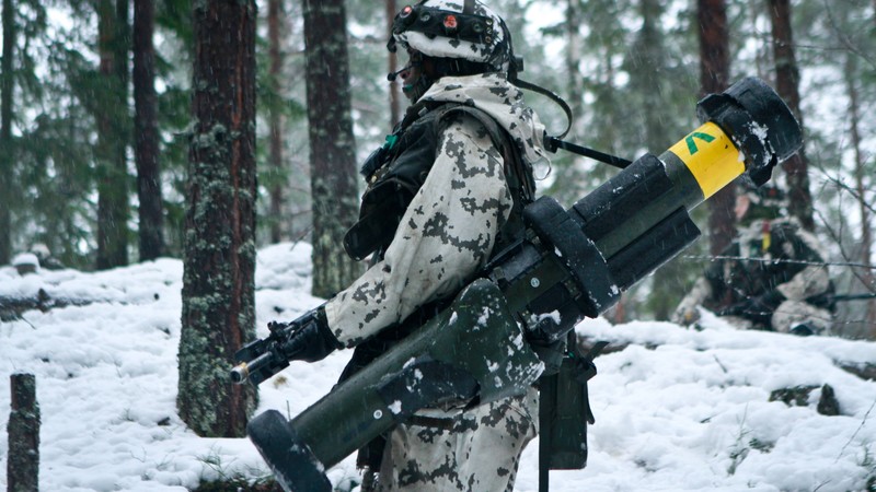 army, soldier, Finnish Defence Forces, rocket launcher, winter, snow, camo