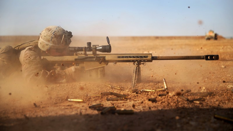 Barrett, sniper, soldier, sniper rifle, M82, М107, Light fifty, U.S. Army, M82A1, scope, desert