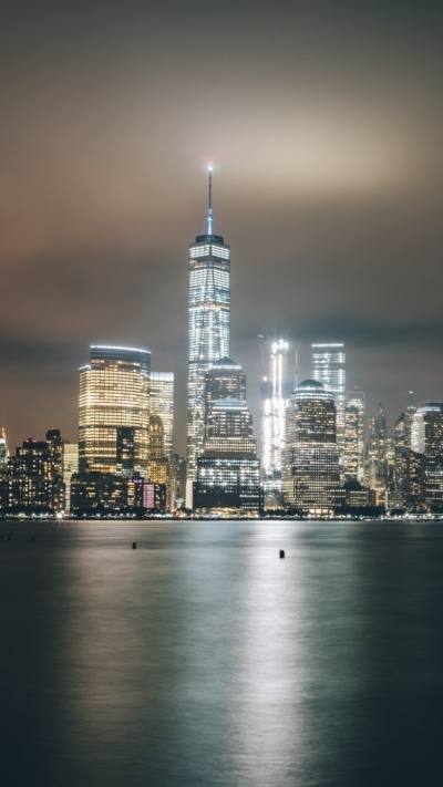 Man Made Manhattan, Skyscraper, Night, City, Building, New York, 750x1334