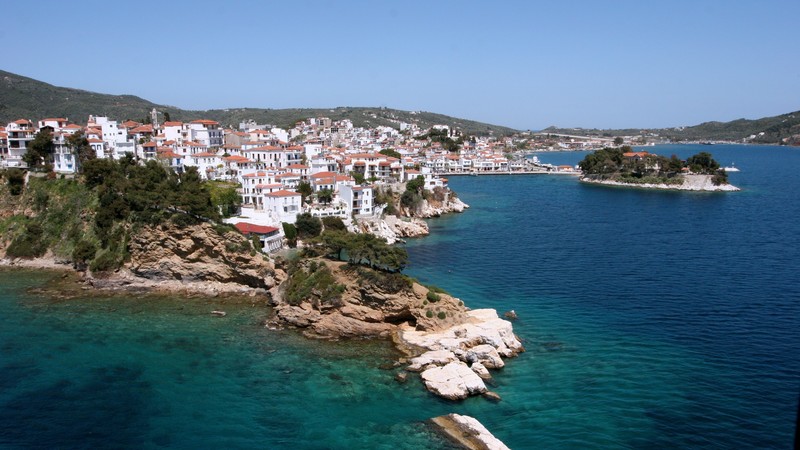 Skiathos, island, Greece, sea, water, ocean, rocks, resort, travel, vacation, booking