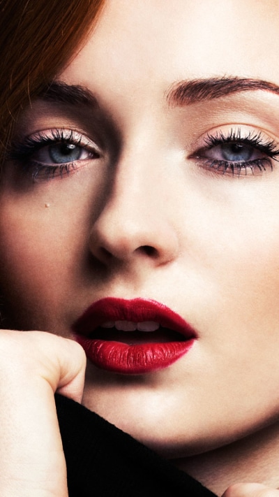 Celebrity Sophie Turner, Lipstick, English, Blue Eyes, Actress, Face, 750x1334
