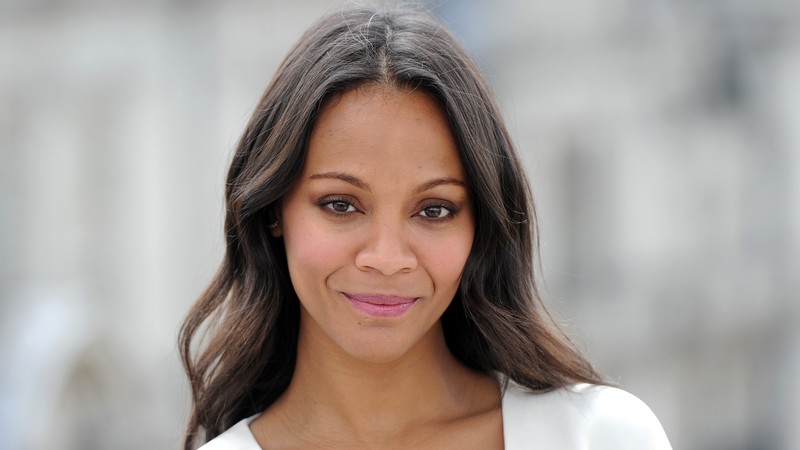 Zoe Saldana, Zoe Yadira Saldana Nazario, Actress, brunette, dress, sofa, white