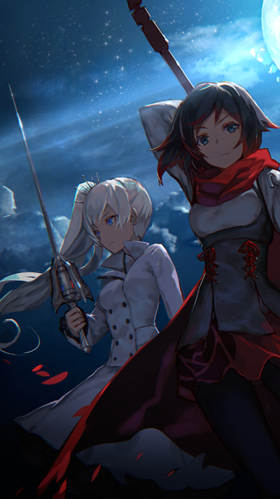 Anime RWBY, Weiss Schnee, Ruby Rose (RWBY), 750x1334