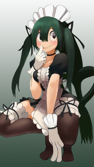 Anime My Hero Academia, Maid, Tsuyu Asui, 750x1334