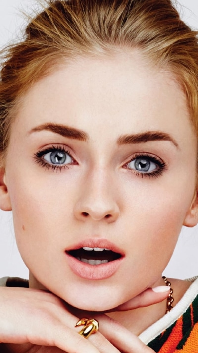 Celebrity Sophie Turner, Actress, Blue Eyes, Face, Redhead, 750x1334