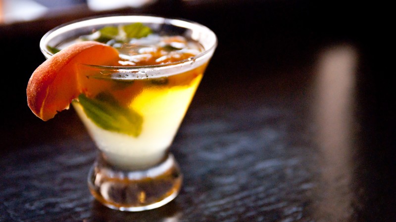 cocktails, shots, mint, orange, rum