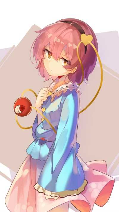 Anime Touhou, Satori Komeiji, 750x1334