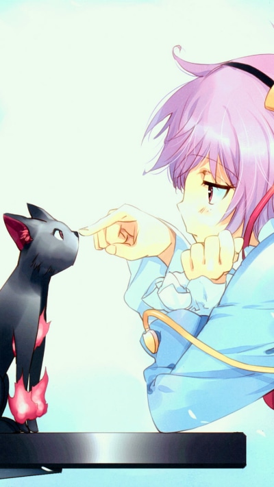 Anime Touhou, Satori Komeiji, 750x1334