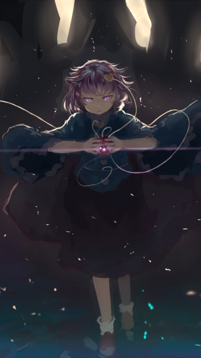 Anime Touhou, Satori Komeiji, 750x1334