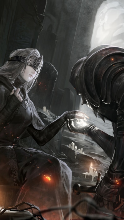 Video Game Dark Souls III, Armor, Warrior, Candle, White Hair, Knight, 750x1334