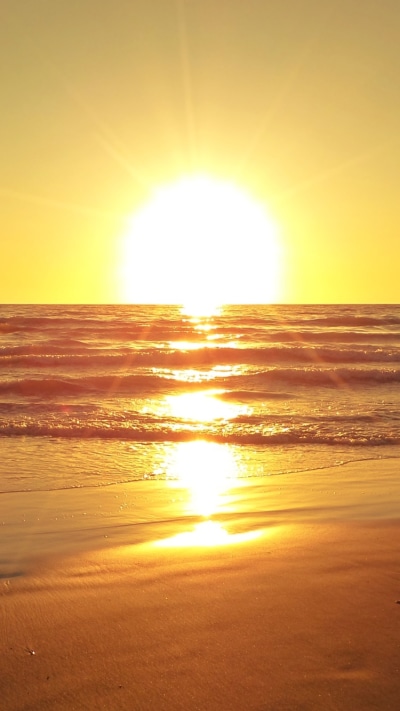 Earth Ocean, Sunset, Beach, Sunshine, Horizon, Sea, 750x1334