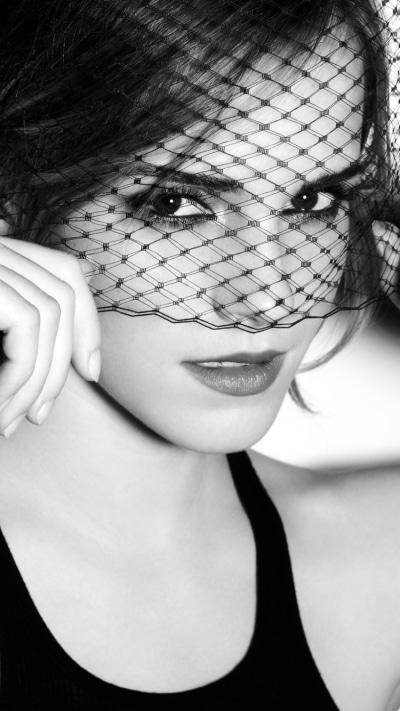 Celebrity Emma Watson, Actress, Monochrome, Black and White, Veil, English, 750x1334