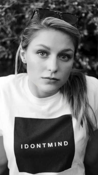 Celebrity Melissa Benoist, Monochrome, Black and White, Sunglasses, 750x1334