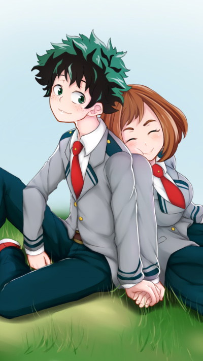 Anime My Hero Academia, Ochaco Uraraka, Izuku Midoriya, 750x1334