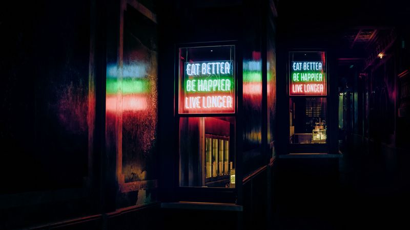 inscription, neon, phrase, words, 4k