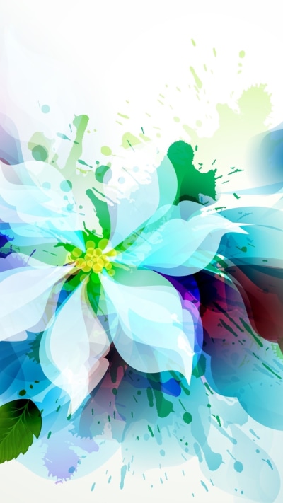 Artistic Flower, Green, 750x1334