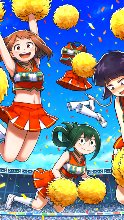Anime My Hero Academia, Ochaco Uraraka, Tooru Hagakure, Tsuyu Asui, Kyōka Jirō, Mina Ashido, 750x1334