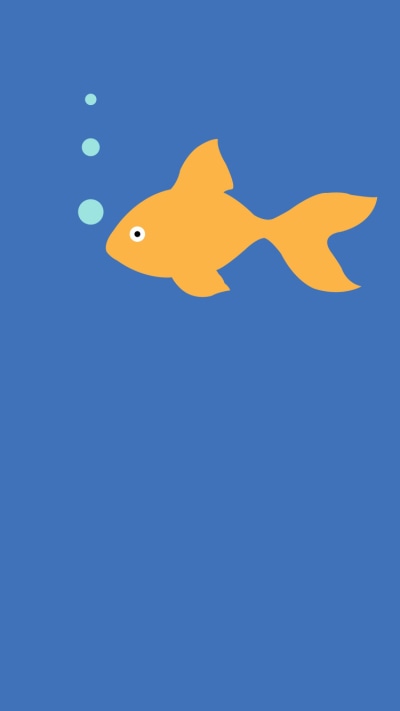 Artistic Minimalist, Blue, Fish, 750x1334