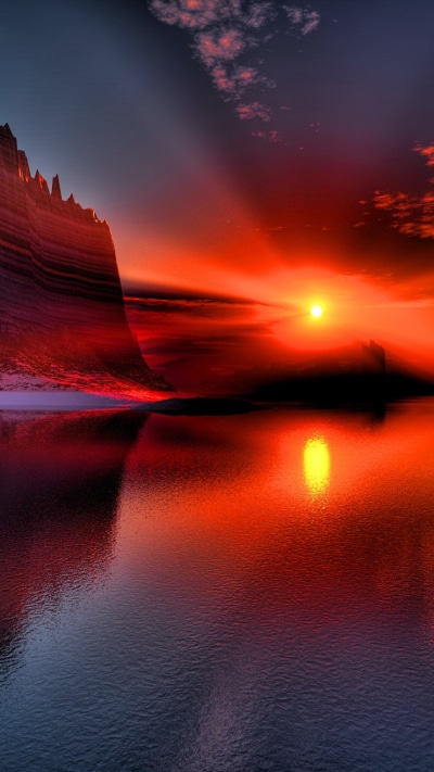 Earth Sunset, Water, Sun, 750x1334