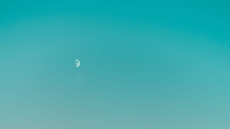 sky, moon, minimalism, gradient, 4k
