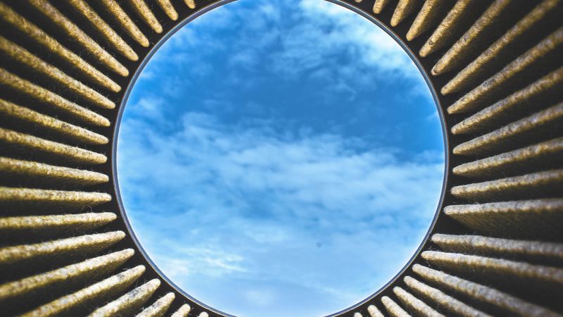circle, sky, clouds, hole, 4k