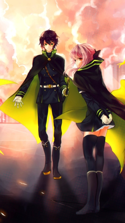 Anime Seraph of the End, Shihō Kimizuki, Yūichirō Hyakuya, Mikaela Hyakuya, Mitsuba Sangū, Shinoa Hīragi, 750x1334