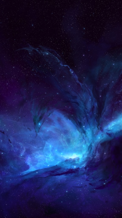 Sci Fi Nebula, Blue, Space, Stars, 750x1334