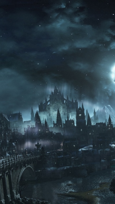 Video Game Dark Souls III, Night, Castle, Dark Souls, Moon, 750x1334