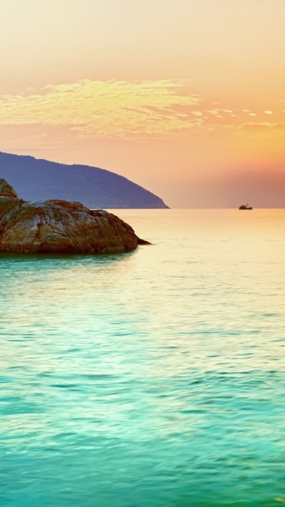 Earth Sunset, Sea, Island, Horizon, Panorama, Landscape, 750x1334
