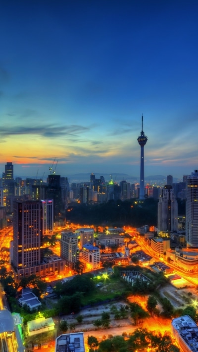 Man Made Kuala Lumpur, Petronas Towers, Malaysia, Twilight, Night, 750x1334
