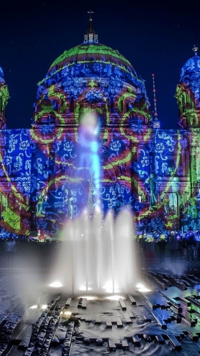Man Made Berlin, Night, Fountain, 750x1334
