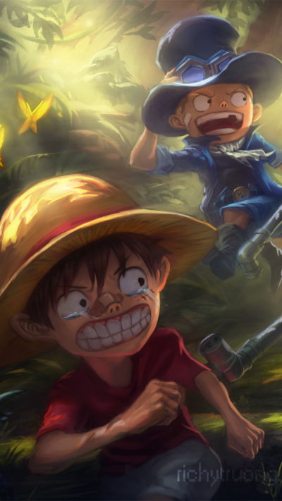 Anime One Piece, Straw Hat, Portgas D. Ace, Sabo (One Piece), Monkey D. Luffy, 750x1334
