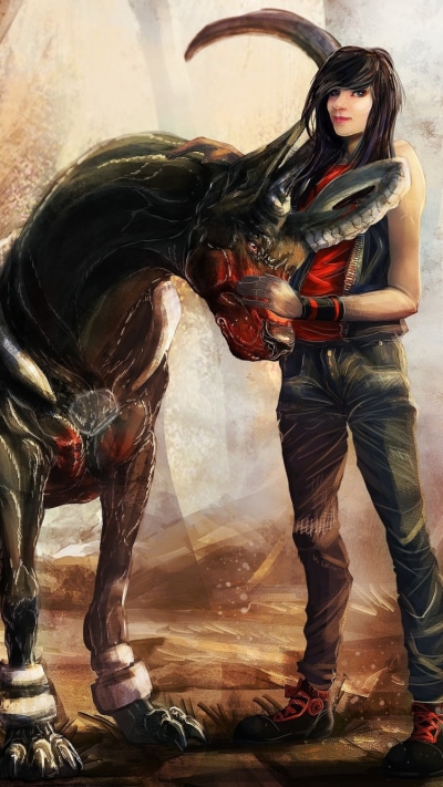 Anime Pokémon, Creature, Houndoom (Pokémon), Dog, Fantasy, 750x1334