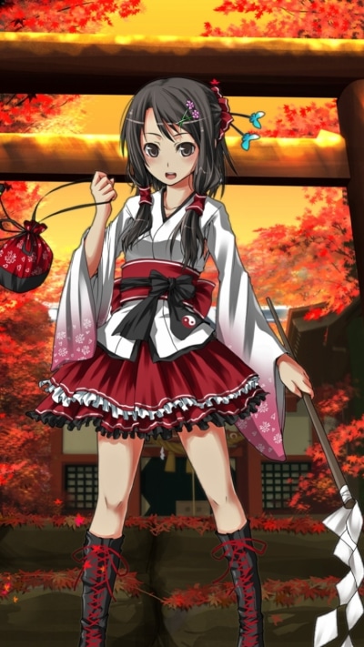 Anime Touhou, Reimu Hakurei, 750x1334