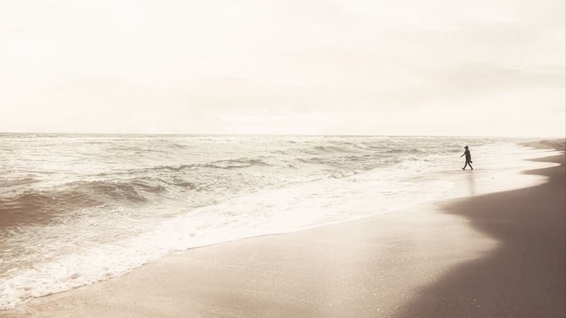 beach, coast, lonely, loneliness, 4k