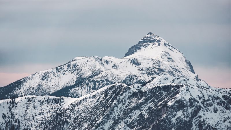 mountain, peak, snowy, 4k