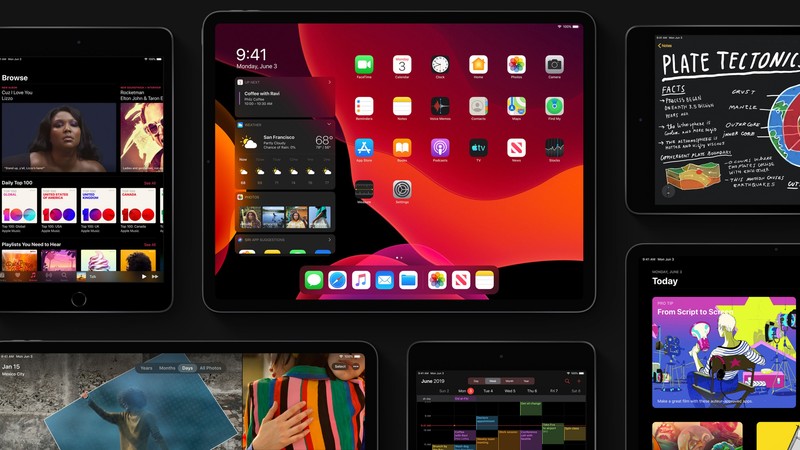 iPadOS, dark, interface, GUI, WWDC 2019, 4K