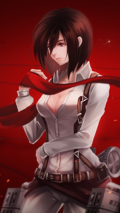 Anime Attack On Titan, Mikasa Ackerman, 750x1334