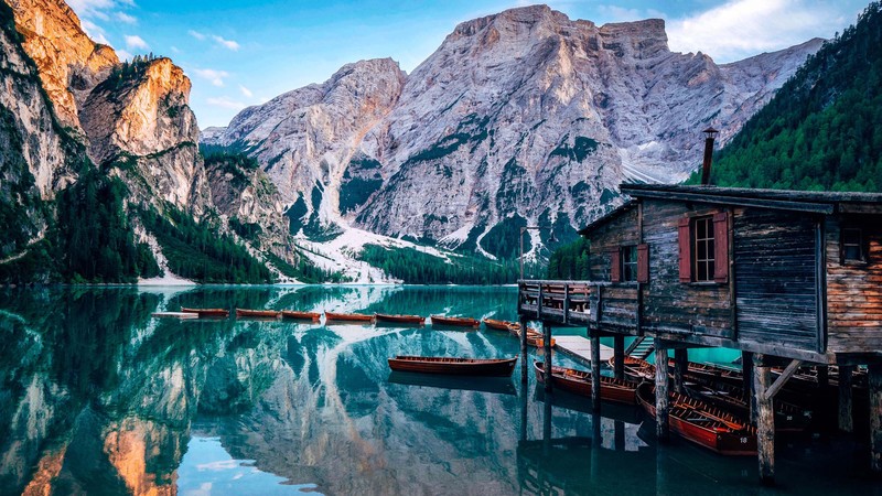 Pragser Wildsee, lake, Italy, Europe, 4K