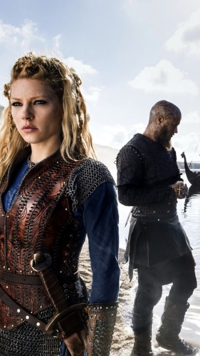 TV Show Vikings, Katheryn Winnick, Fjord, Lagertha (Vikings), Ship, Vikings (TV Show), 750x1334