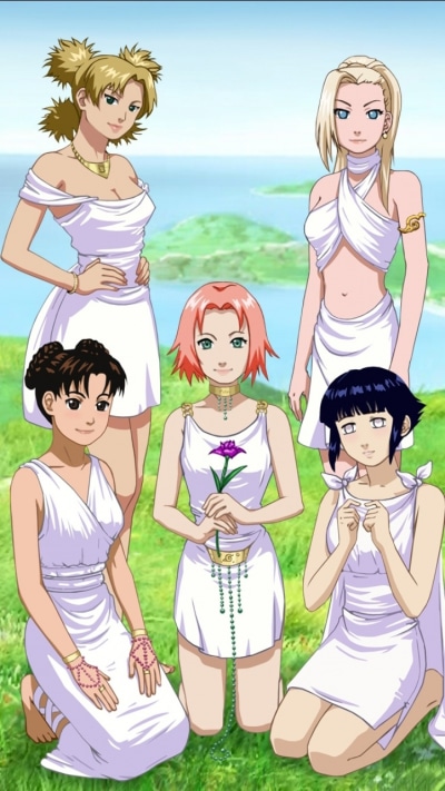 Anime Naruto, Hinata Hyuga, Tenten (Naruto), Ino Yamanaka, Sakura Haruno, Temari (Naruto), 750x1334