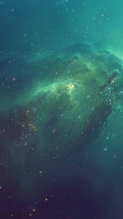 Sci Fi Nebula, Universe, Space, Green, Stars, 750x1334