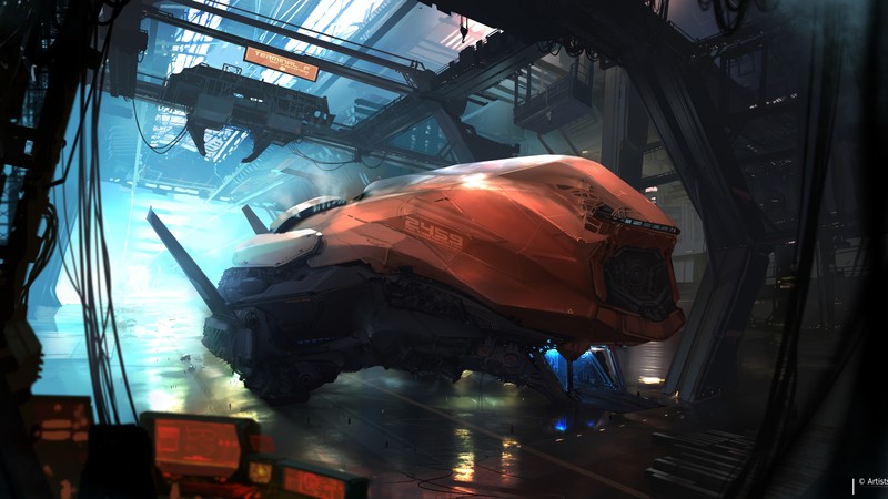 space ship, 4k, 4K, matte painting, art, transporter