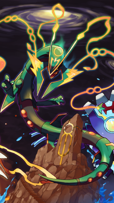 Video Game Pokémon: Omega Ruby and Alpha Sapphire, Rayquaza (Pokémon), Pokémon, Mega Rayquaza (Pokémon), 720x1280