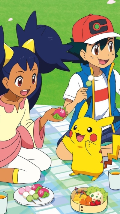 Anime Pokémon, Food, Cap, Brown Eyes, Ash Ketchum, Black Hair, 720x1280