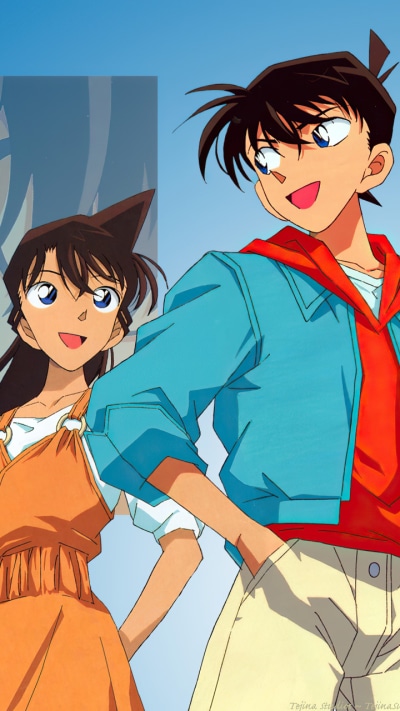 Anime Detective Conan, Ran Mouri, Shinichi Kudo, Conan Edogawa, 720x1280