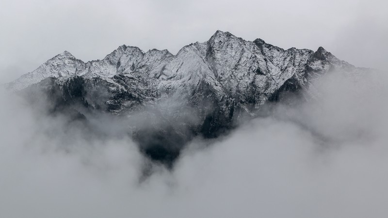 mountains, clouds, 4K