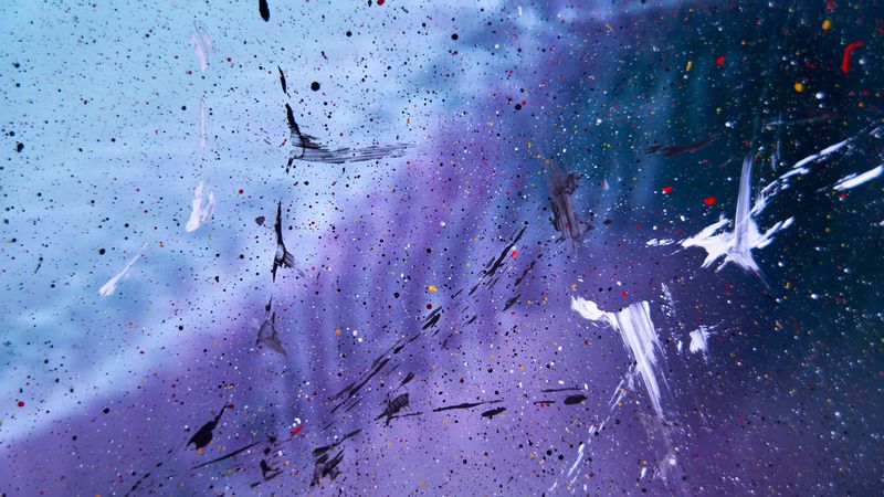 spots, abstraction, paint, glass, surface, 4k