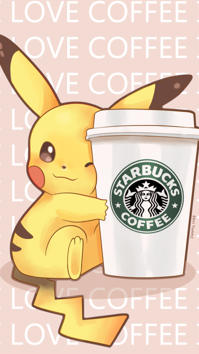 Anime Pokémon, Starbucks, Cute, Coffee, Pikachu, 720x1280