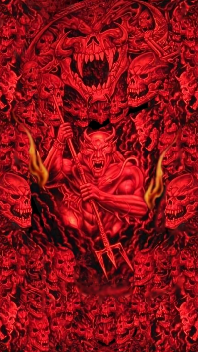 Dark Demon, Skull, Red, Devil, Hell, 720x1280